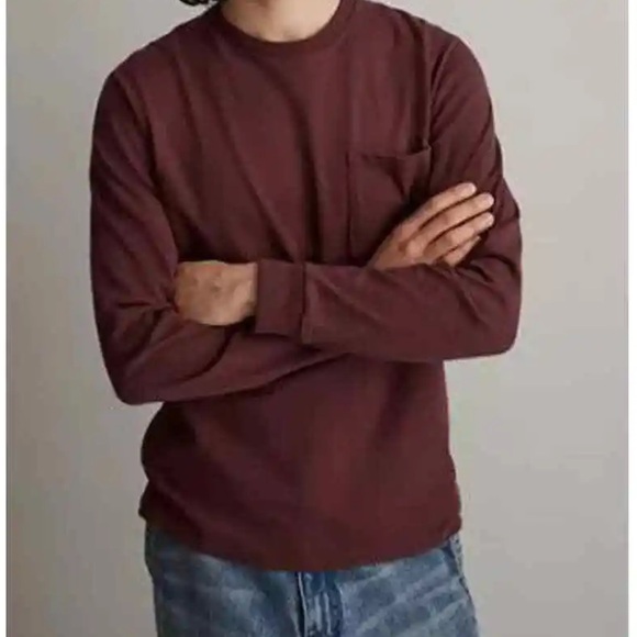 Madewell men’s rustic maroon long sleeve pullover size medium - Picture 1 of 7
